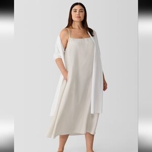 Eileen Fisher Washed Silk Cami Dress Cream